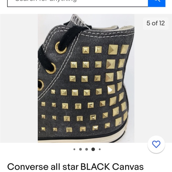 Grey studded height top converse. - Picture 3 of 8